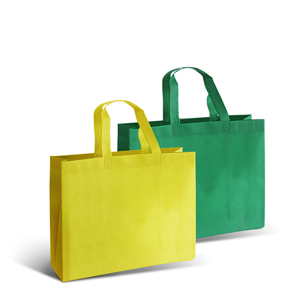 Non-woven tote bag in landscape orientation available for wholesale