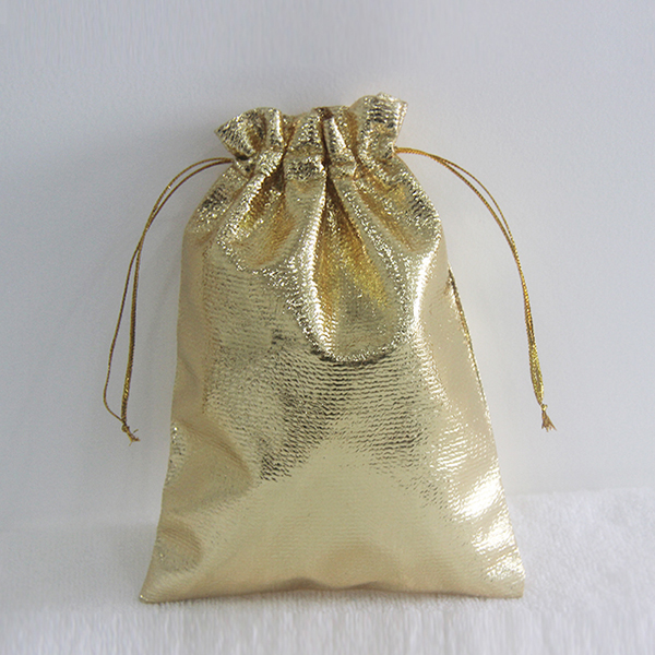 gold drawstring bag